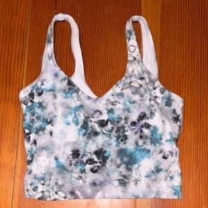 Lululemon Athletica Blue and Gray Patterned Tank Top